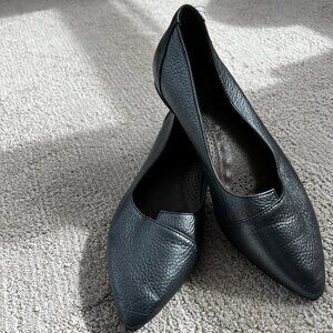 Silver Leather Elegant Flat